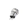 Sourcingmap 12mm 2 Positions Key Locking Push Button Switch with 2 Keys NO-Off Silver Tone