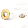 Sink Basin Trim Overflow Cover Brass Insert in Hole Round Caps Gold