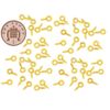 100 x Small Tiny Mini Eye Pins Eyepins Hooks Eyelets Screw Threaded Bails Findings Gold 10mm