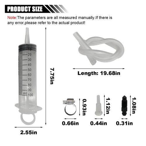LAINLOY Brake Bleed Kit, Hydraulic Disc Brake Clutch Bleeder Tool with 100ML Syringe 50cm Hose, Universal Oil Fluid Extractor for Motor Scooters Quads Car Brake System Repair Maintenance