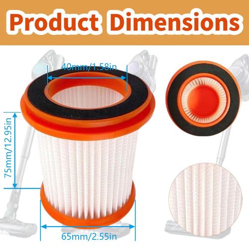 Replacement Hepa Filters Compatible with Voweek VW-VC08 Cordless Vacuum, Washable Vacuum Filter Replacement for MOOSOO XL618 Pro Series(Pack of 2)