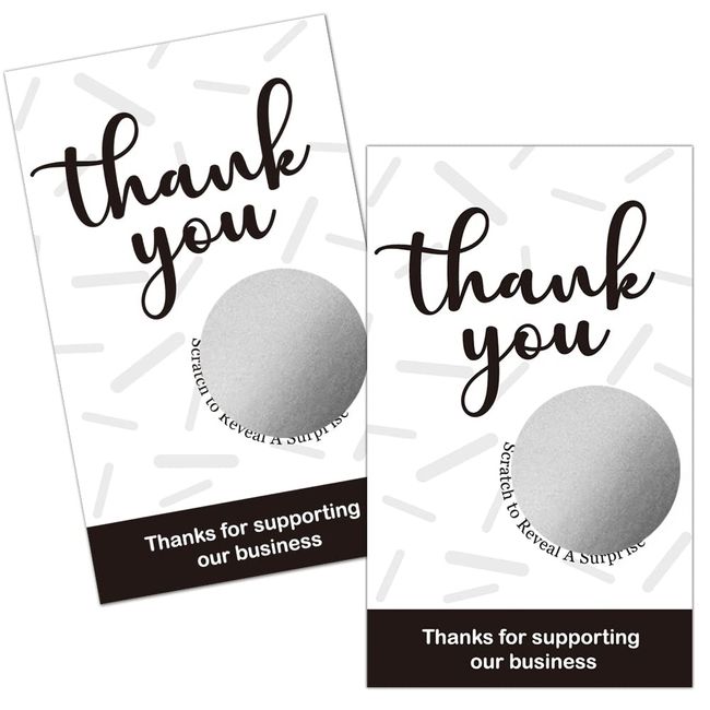 Haizct 50 Pack Thank You Blank Gift Certificate Scratch Off Cards for Small Business, Spa Beauty Makeup Hair Salon, Bridal Shower, Baby Shower, Country Wedding (Thank You CardC)-GK088