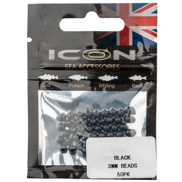 LEEDA Icon 3mm Beads: Black