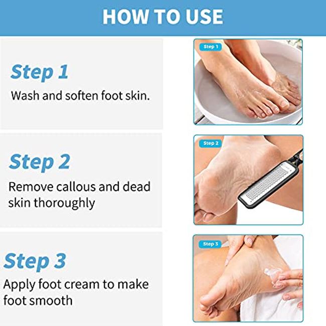 Foot File Callus Remover by Beautify Beauties, Best Foot File for Dry Feet,  Exfoliates, Removes Hard Skin, Leaves Feet Smooth and Soft (Black) 