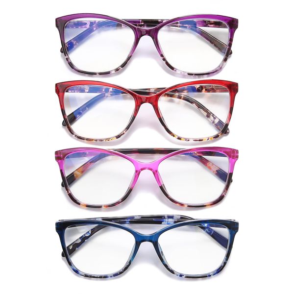 Dolarosey Ladies Reading Glasses，Blue Light Blocking Readers,Mult-pattern Print Cheaters,Spring Hinge Computer Eyeglasses (2.0)