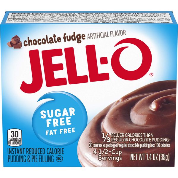 Jell-O Chocolate Fudge Sugar Free & Fat Free Instant Pudding & Pie Filling Mix (24 ct Pack, 1.4 oz Boxes)