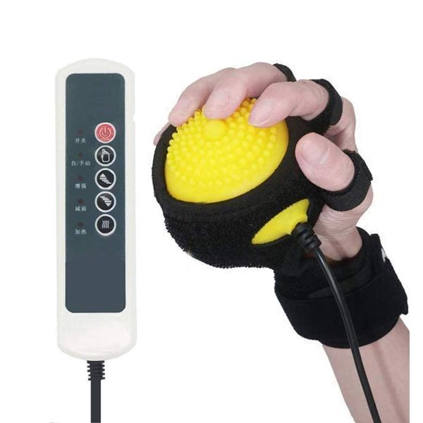 Healsmile® Electric Hot Compress Stroke Hemiplegia Fingers Recovery Massager Infrared Therapy Ball Finger Massage Rehabilitation 110V-240V Passive Training Finger Flexion Correction