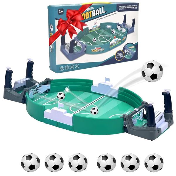 Tutamaz Interaktives Tischfußballspiel, Table Soccer Tischfussball Kinder Mini Tischkicker Spielzeug Tisch Fußball Kit mit 6 Fußbälle Party Tischfussball Geschenke für Kinder Jungs Erwachsene