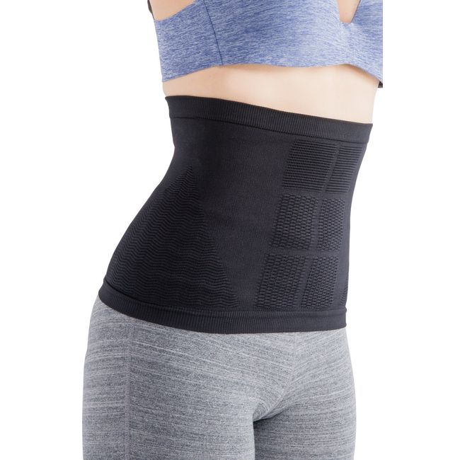 S Obi Black M - L Waist 25.2 - 30.3 inches (64 - 77 cm), Unisex, Stretch Trainer, Kaneko, but Fully Supervised, Abdominal Shape, Corset, Diet Correction Belt