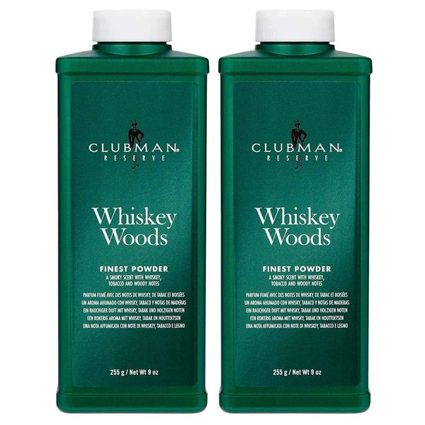 Clubman Reserve Whiskey Woods Powder (9 oz) - 2 pack