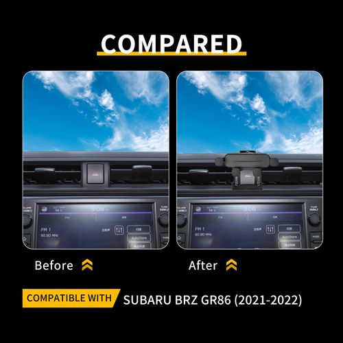 KUNGKIC 2022 2023 2024 新型 トヨタ GR86 ZN8 スバル BRZ ZD8適用 スマホ車載ホルダー 車 携帯スタンド エアコン吹き出し口用 重力式自動開閉 内装パーツ 車用品 アクセサリー 3.5-5.5インチの携帯電話用 360度回転 ブラック