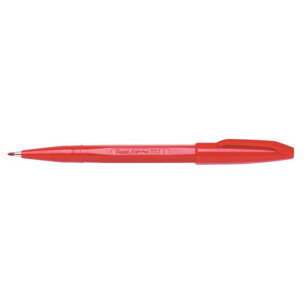 Pentel Sign Pen - Red, Pack of 12
