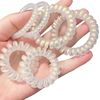 Aollaa Hair Elastics, Spring Rubber, Sparkling Like Pearl, Perfect for Summer, Cute, Popular, 3 Sizes, No Marks, Spiral Hair Ties, Stylish Hair Accessories, Hair Tie, Hair Tie, Hair Arrangement, Hair Ring, Coil, Adults, 6 Pieces