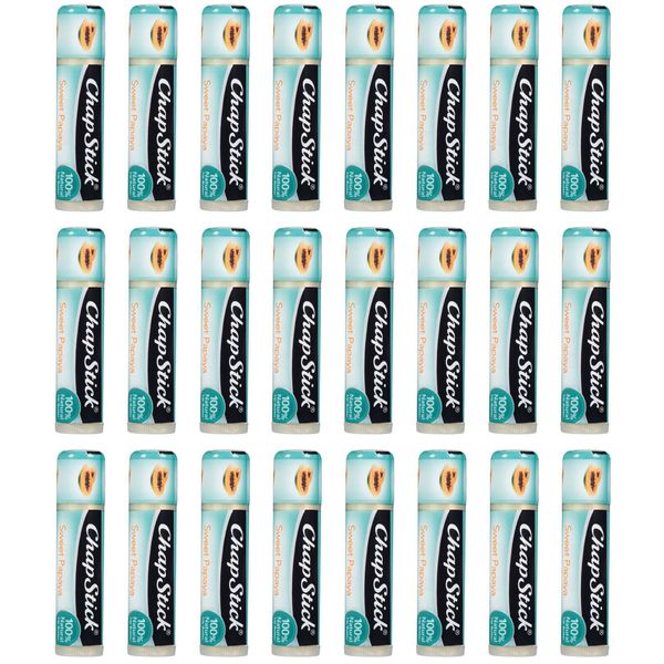 24-New ChapStick 100 Percent Natural Lip Butter Tube Sweet Papaya Flavor 0.15 Oz