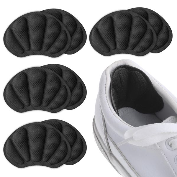 Molain 4 Pairs Heel Cushion Inserts Self-Adhesive Heel Grips Shoe Pads for Too Big Loose Shoes Anti-Slip Heel Cushion Pads Filler Anti Blister Foot Care Protectors Women and Men