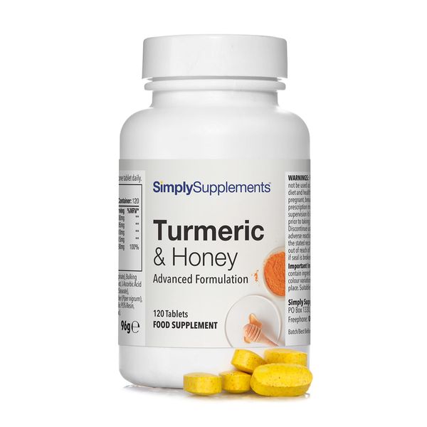 Turmeric and Honey Tablets | 120 Tablets | Vegetarian Friendly | Made in The UK