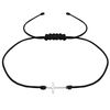 Katy Craig .925 Sterling Silver Cross Braclet - Adjustable Black String - Unisex