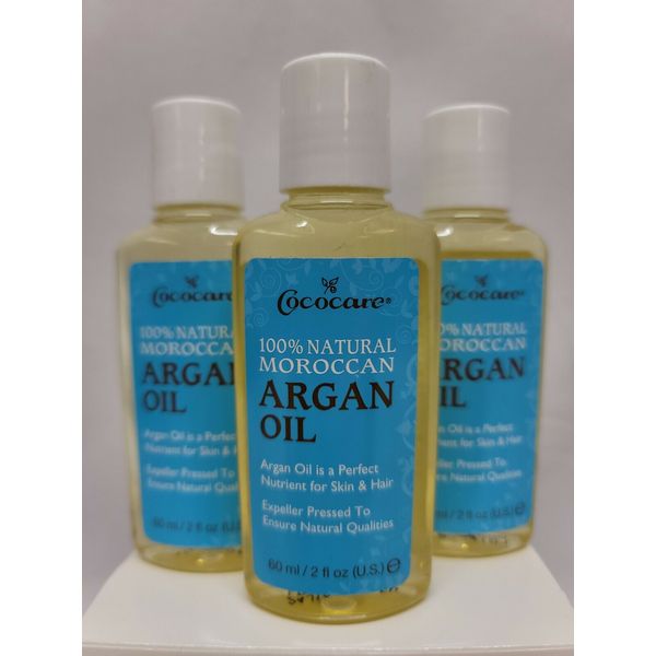 3 pack Cococare 100% Natural Moroccan Argan Oil 2 fl oz (6oz total) 📦