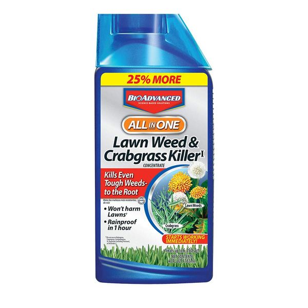 BioAdvanced All-In-One Lawn Weed and Crabgrass Killer I, Concentrate, 40 oz