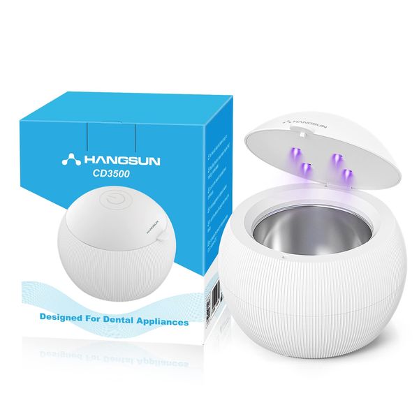Hangsun Ultrasonic UV Cleaner Machine for Dentures, Aligner, Retainer, Whitening Trays, Mouthguards, Ultrasonic Cleaner Machine for All Dental Appliances
