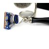 Luxury Shaving Kit for Him Silver Tip Synthetic Hair Brush, 5 Edge Compatible Razor And Stainless Steel Shaving Stand 3 Piece Kit Ready to Use