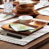 Nitori 8964189 Rectangle Lunch Plate, Acacia