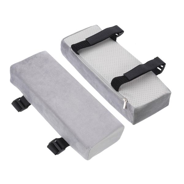 PATIKIL Office Chair Arm Pads, 2pcs Office Chair Arm Cover Office Chair Pads Long 2in Thick Armrest Cushion Protectors Memory Foam for Computer Desk Chairs, Grey