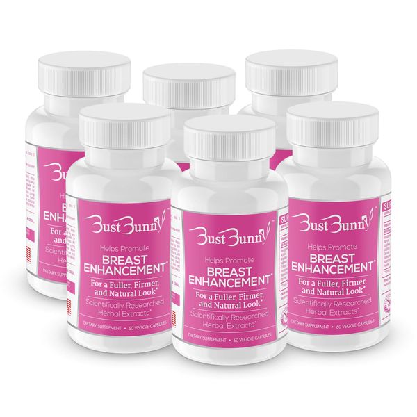 Bust Bunny Breast Enhancement Pills - Vegan Friendly - 6 Month Supply | #1 Natural Way to Enlarge Breast and Increase Bust Size