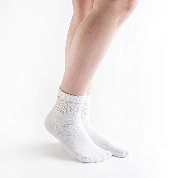 Doc Ortho Loose Fit Cotton Diabetic Socks for Men and Women, 3 Pairs, 1/4 Crew