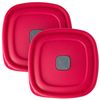 3/5/7 Cup Replacement Lids for Rubbermaid Food Storage Containers Steam Vent (2-Pack, Red)