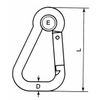 8mm Asymetric Snap Hook with Eye - A4 (Marine Grade) Stainless - 2 Pack