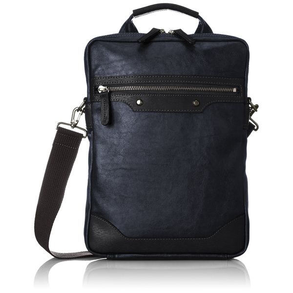 Bagex 13-1070 Vertical Shoulder Bag, Compatible with A4 Documents, Made in Japan (Toyooka) Navy