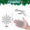 SULOLI 12PCS Glitter Snowflake Hanging Decorations(Silver)
