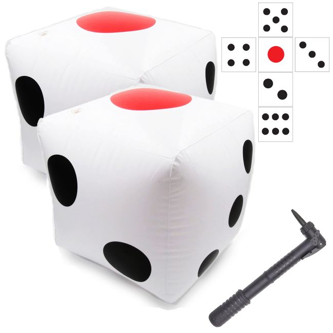 XP Design Jumbo Dice, Big Dice, Beach Ball, Dice, Big Huge, Big, Jumbo Giant Beach Ball(2 x 40cm, White)