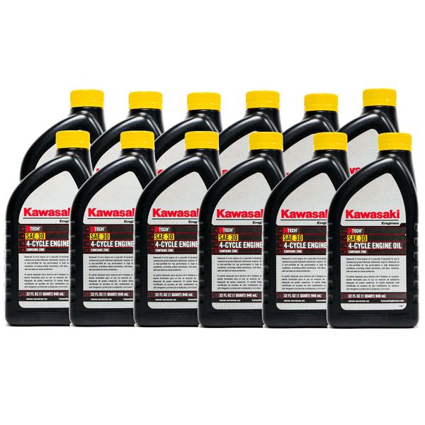 12PK Genuine OEM Kawasaki 4-Cycle Engine Oil 1QT Bottle SAE 30 K-Tech 99969-6281