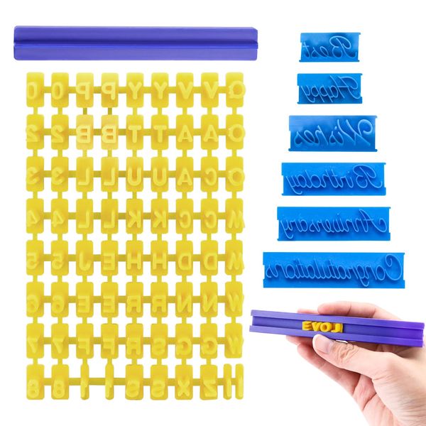 2 Sets of Letter Stamps for Clay, Pottery Stamps for Clay with Double Alphabet, Clay Letter Stamps for Chocolate and Cookies (F)