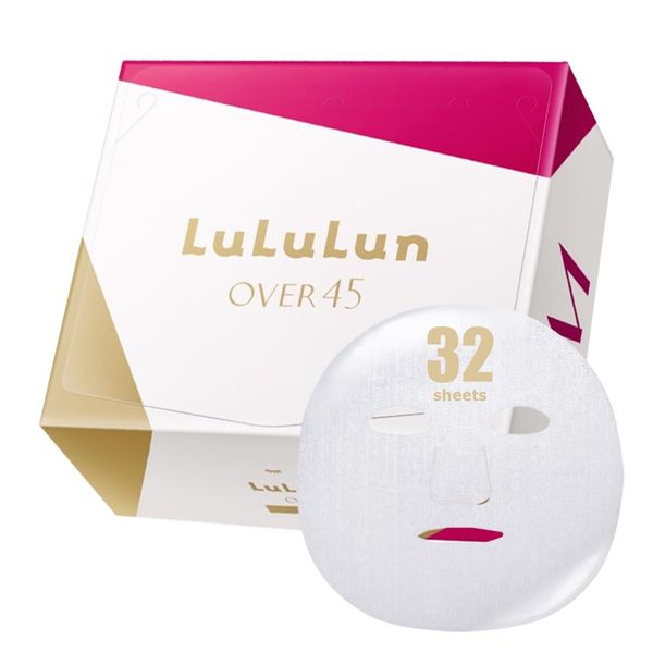 Lululun Over 45 Moist Tuchmaske - Anti-Aging Face Mask, Feuchtigkeitsmaske Gesicht für reife Haut - Daily-Use Tuchmasken Gesicht, Gesichtsmasken Set - Japanisch Gesichtsmaske Frauen (32 Blatt)