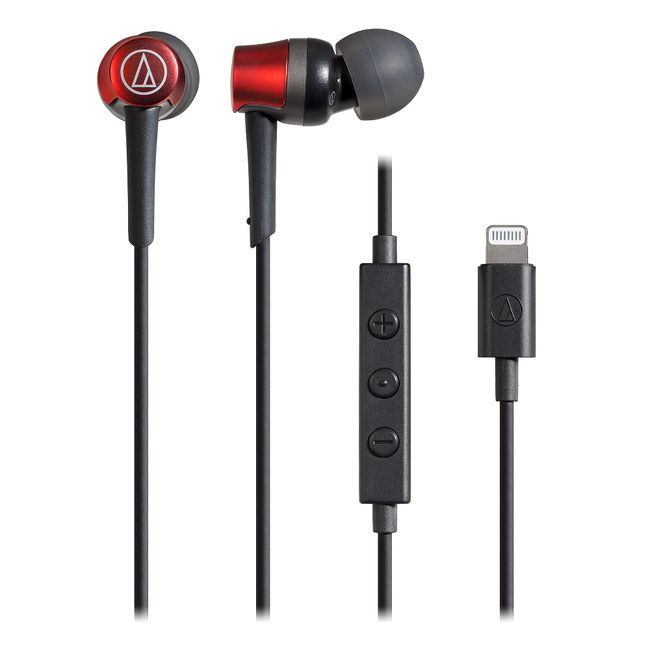 Audio-Technica ATH-CKD3Li RD Earphones with Mic Lightning Cable 1.2m In-Ear Red Mini