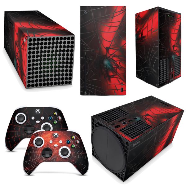GNG Spider Skins Compatible with Xbox Series Series X Console Decal Vinal Sticker + 2 Controller Set
