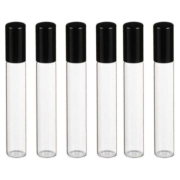 iplusmile 6Pcs Essential Oil Roller Bottles 10ml Empty Perfume Dispenser Refillable Roll on Bottles Aromatherapy Glass Bottle for Hand Soap Lip Balms Transparent