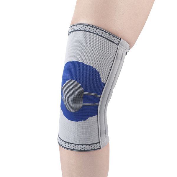 Champion Elastic Knee Support Compression Sleeve, with Flexible Stays, Gray (Side Stays), X-Large