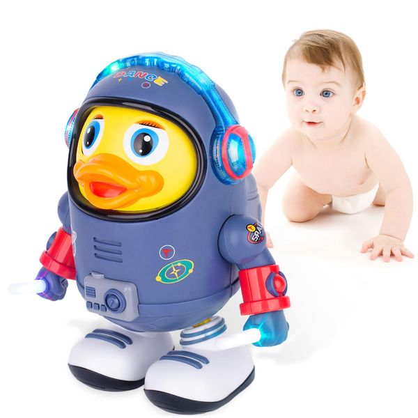 ZHMY Baby Toys, Electric Space Duck, Electric Music Toy,Electric Toys with Lights and Sounds, Moving Walking Dancing Toys for Toddler (Space Duck)