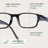 Gaoye 2-Pack of Reading Glasses - Blue-Light Filter, UV Protection - Readers with Rectangle Frames