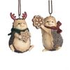 Goodwill Hedgehogs with Gingerbread 8.5 cm Resin Decorations Set of 2