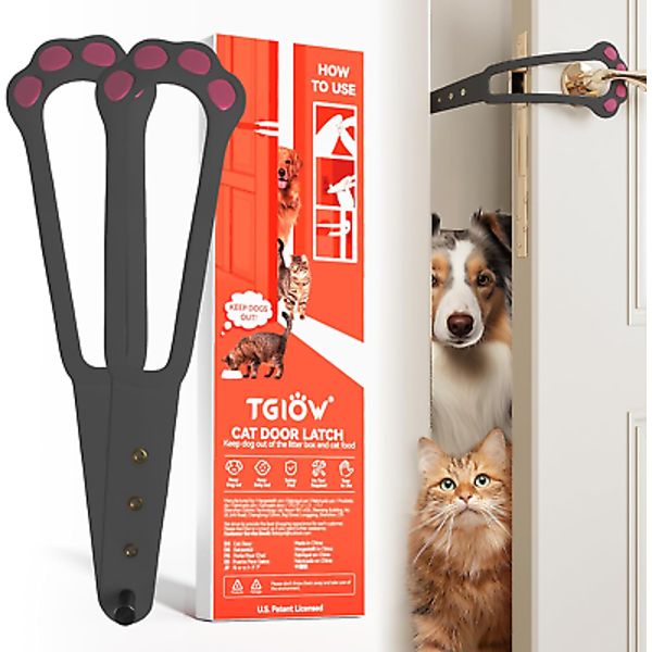 Cat Door Latch, 2 Pcs Cat Door Stopper Pet Door Latch to Keep Dog Out of Litter