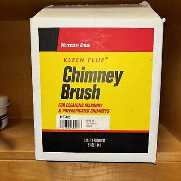 8" Round Wire Worcester Chimney Cleaning Brush in Original Box w/ Instructions