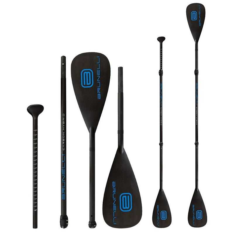Pagaie SUP Kayak Brunelli Pagaie Hybride Kayak/SUP Brunelli - Carbone/Bambou - 4 Parties Réglables 180-220 Cm Accessoire Sport Nautique