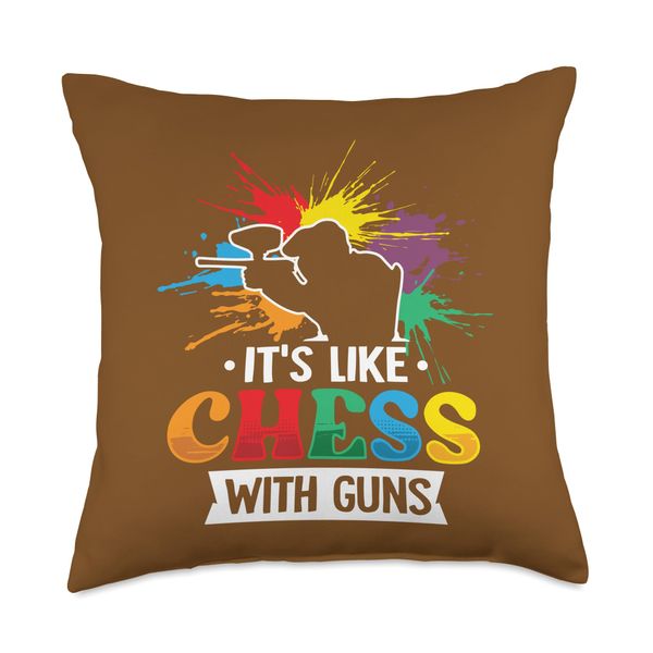 It's like chess with guns Throw Pillow
