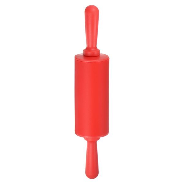 sourcing map Silicone Rolling Pins for Baking 9 Inch Non Stick Rolling Pin Small Roller Playdough Rolling Pins for Dough Pizza Pastry Fondant Kitchen, Red