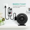 iPower Variable Inline Fan Speed Controller Electronic Blower Adjuster HVAC Controls, One Switch with 3 Settings for Hydroponics Vent Duct Exhaust, Black